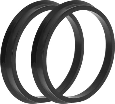 Duurzame polycarbonaat wielnaven met schokabsorberende ringen, OD 74mm naar ID 66.6mm, 2 stuks zwart voor optimale prestaties