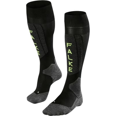 FALKE SK5 Expert Men warm dun zijde functioneel materiaal skisokken heren zwart - maat 39-41