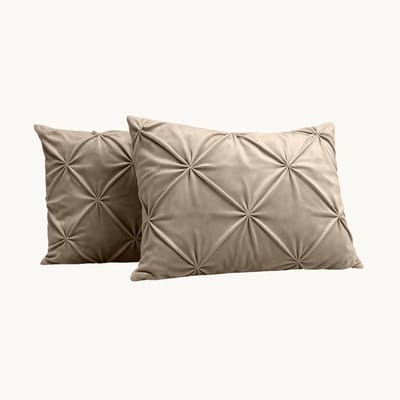 Y-NOT Kussenslopen Set - Velvet™ Diamond Taupe/Grey - 60x70 cm - 2-pack - Zachte Kussenhoezen voor Comfortabele Nachtrust
