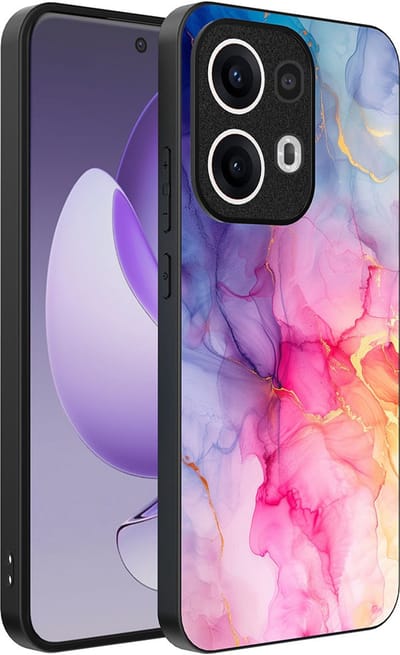 Smartphonica Telefoonhoesje Geschikt voor Oppo Reno 13 Pro met marmeropdruk - TPU backcover case marble design - Regenboog geschikt voor Oppo Reno 13 Pro