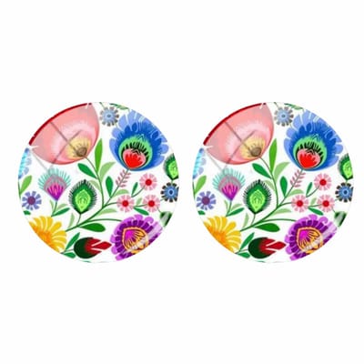 Clip Oorbellen-Fleur-Cabochon- 2 cm -bloem- geen gaatje- Charme Bijoux