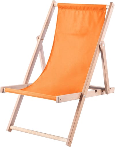 Anjouin natuurlijke ligstoel salontafelset + 2 oranje houten ligstoelen