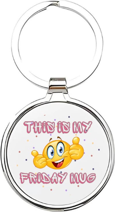 Akyol - this is my friday mug Sleutelhanger - Werk - weekendgenieters - weekend - vrijdag - friday - bijna weekend - sleutelhangers voor werknemers - 4 x 7,5 CM