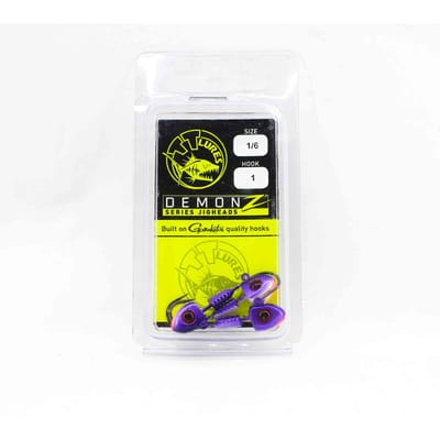 Tackle Tactics TT Demonz Jig Head 1/6 oz 1H 3/pack Paarse Minnow (7822)