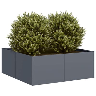 vidaXL - Plantenbak - 80x80x30 - cm - staal - antracietkleurig