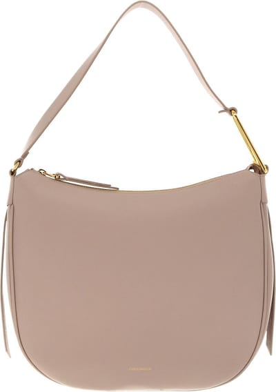 COCCINELLE Leren Schoudertas Priscilla Handbag Grained Leather Powder Pink Beige