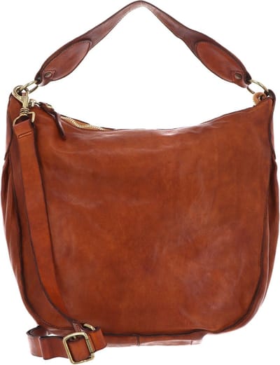 CAMPOMAGGI Leren Schoudertas Shoulder Bag Cognac Bruine