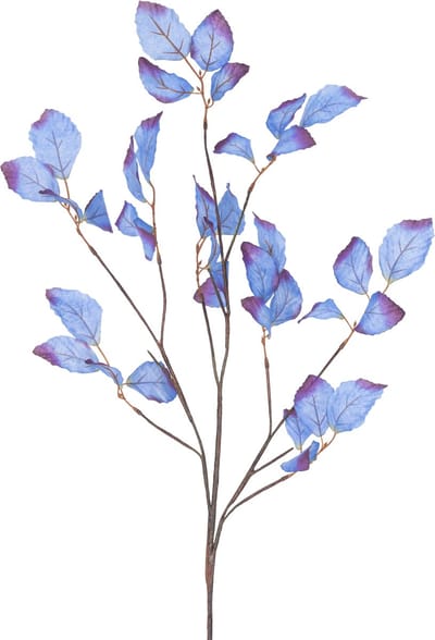 Easyplants | Kunsttak Appelblad 90 cm blauw | Zijde | Nepbloemen | blauw | Onderhoudsvrij | Kant-en-klaar
