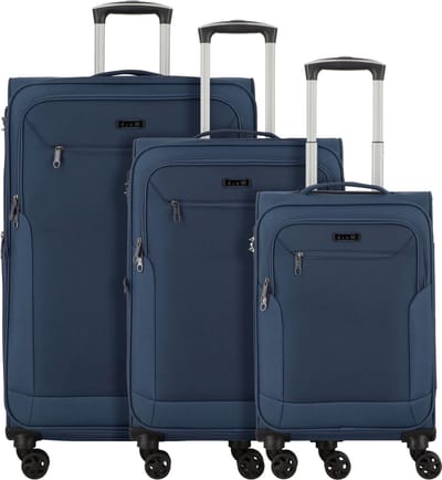 d & n Travel Line 6804 4-wiel kofferset 3st. - Zachte bagage - Combinatieslot - blue