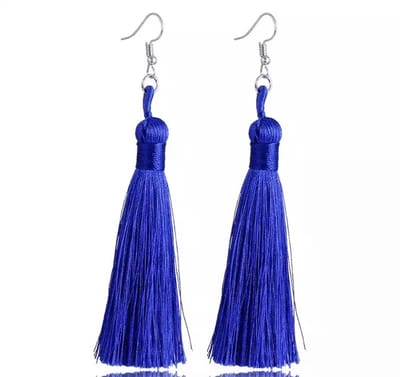 Akyol - Oorhangers – blauwe oorhangers – kwast oorbellen – hang oorbellen - oorbellen blauw - festival – blauw oorbellen – blauw hang oorbellen – cadeau voor vriendin – bohemian - festival oorbellen - bohemian sieraden - bohemian oorbel