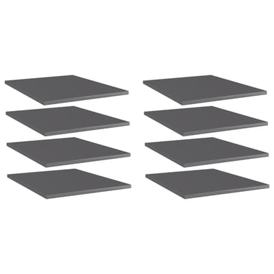 vidaXL - Wandschappen - 8 - st - 40x50x1,5 - cm - bewerkt - hout - hoogglans - grijs