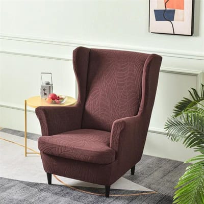 Blad Jacquard Vleugelstoelhoes Nordic Accent Fauteuilhoezen Wasbaar Relax Ligstoel Sofa Slipcovers met Zitkussenhoezen