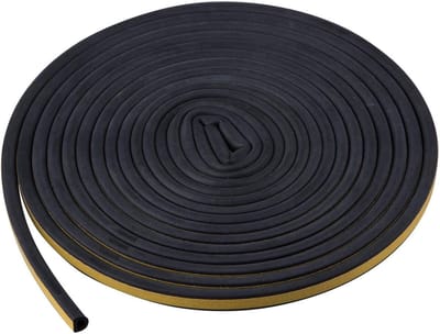 Famanu - Excluder Deur Isolatiestrip – Raam Rubberen Afdichting 5M Zwarte Zelfklevende Raam Afdichtstrip voor Deur en Raam Excluder D-vormig