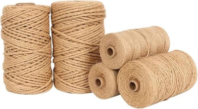 Jute Touw - Hennep Touw - Tuinieren Knutselen - Natuurlijk Materiaal - 3 mm - Bruin