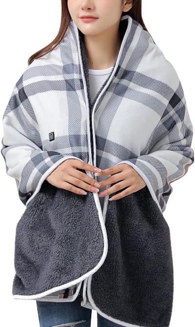 Verwarmde Deken - Elektrische Sjaal - Comfort Warm - Drie Warmte-instellingen - 150x85cm - Geruit