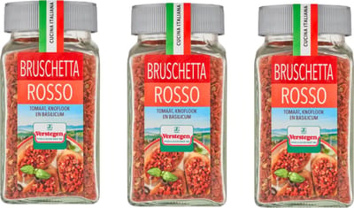 Verstegen - Italiaanse Kruidenmix - Bruschetta Rosso - Voorraadpot - 3 stuks - Kruiden & specerijen - 450g