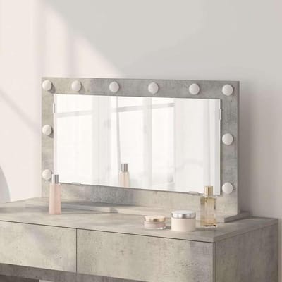Cosmetische spiegel - Wandspiegel modern - Make-up aanbrengen - Geïntegreerde LED - 80 x 45 cm - Beton grijs
