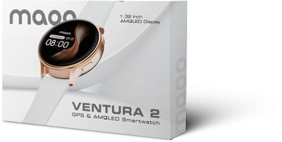 Maoo Ventura 2 - GPS Smartwatch Dames - AMOLED - Siliconen, Leren en Sportbandje - Stappenteller - Hartslagmeter - Slaapmonitor - Belfunctie - AOD - Multisport - Geschikt voor Android en iOS - Zwart