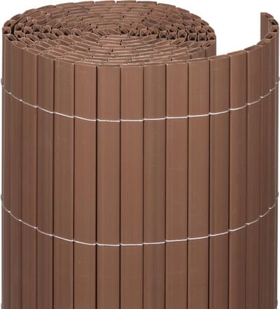 Videx Balkonscherm PVC Walnoot 90x300cm - Eenvoudig op maat te maken - Natuurlijke uitstraling - Tweezijdig te gebruiken