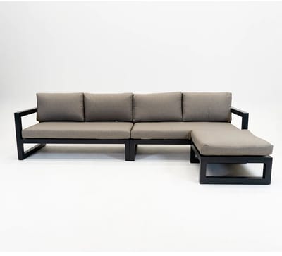 Vita Grosso 4-zits bank + hocker antraciet