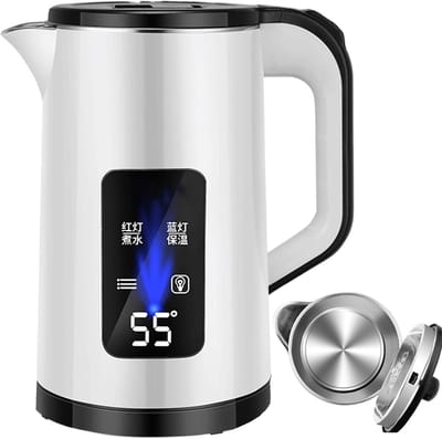 Elektrische waterkoker - Snelkokend apparaat - Direct thee zetten - Roestvrij staal - 20x23x20 cm - Wit