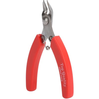 Pince coupante à ras fil côté câble acier inoxydable pinces coupantes traitement bijoux DIY manche rouge