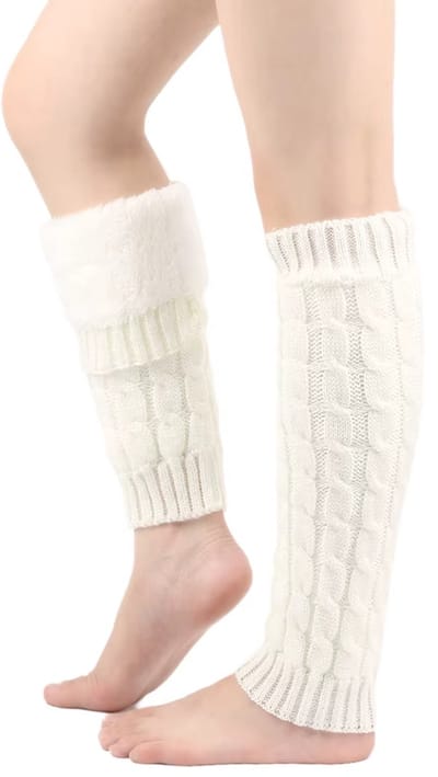 Warme fleece beenwarmers dames – gebreide lange beenstukken winter – wollen laars sokken & boot covers voor yoga, dans, wandelen & fitness