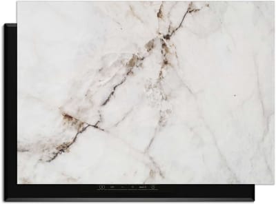 KitchenArt - Pure Marble – Inductie Beschermer - 83x51.5 cm - Kookplaat Beschermer - Luxe Afdekplaat Inductieplaat - Anti-slip & Oprolbaar - Beschermmat Inductiekookplaat