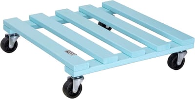 Houten Plantenroller voor Binnen en Buiten - 38x38 cm - 120 kg Draagkracht - Turquoise