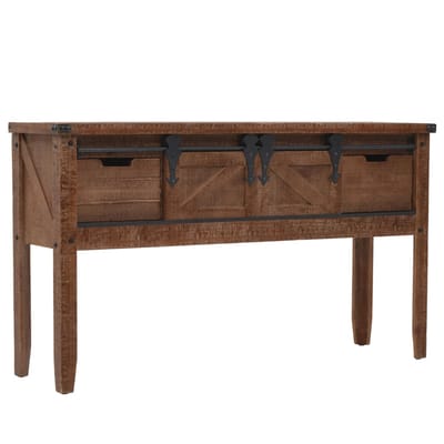 vidaXL - Wandtafel - 131x35,5x75 - cm - massief - vurenhout - bruin