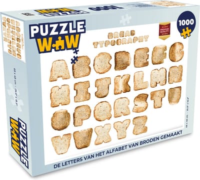 Puzzel De letters van het alfabet van broden gemaakt - Legpuzzel - Puzzel 1000 stukjes volwassenen