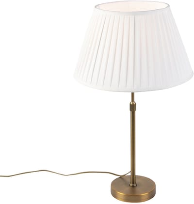 QAZQA parte - Klassieke Tafellamp - 1 lichts - H 690 mm - Wit - Woonkamer | Slaapkamer | Keuken