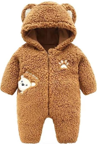 Budino® Baby Onesie - Baby Romper - Baby Pyjama - Baby Pakje - Baby Verkleedkleding - Carnavalskleding - Dier - Dear Beer - Bruin - maat 62