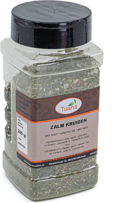 Tuana Kruiden - Zalm Kruiden Met Zout - Strooibus 70 Gram - MP-Z-0002