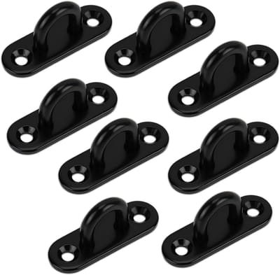 RVS Oogplaat Set van 8 Stuks voor Wandbevestiging, Hangstoelen en Ceiling Mount met Karabijnhaak