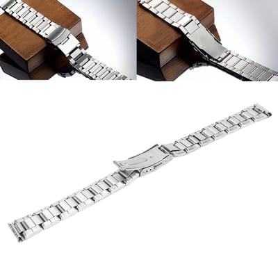 Dailygoods- Horlogeband Verstelbaar Roestvrij Staal - Horlogeband 22mm - Vervangband voor Mannen/Vrouwen - Snelsluiting - Elegant Design - Geschikt voor Horlogemakers - Horlogeketting