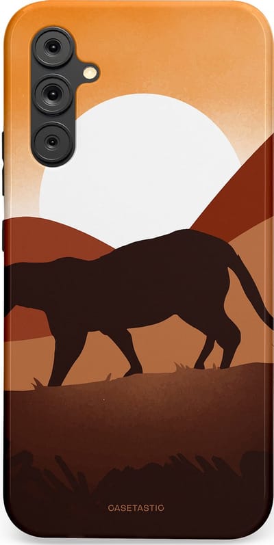 Casetastic Hoesje Geschikt voor Samsung A34 (5G) - Stijlvolle Beschermende Duo-layer Case - Zonsondergang Safari