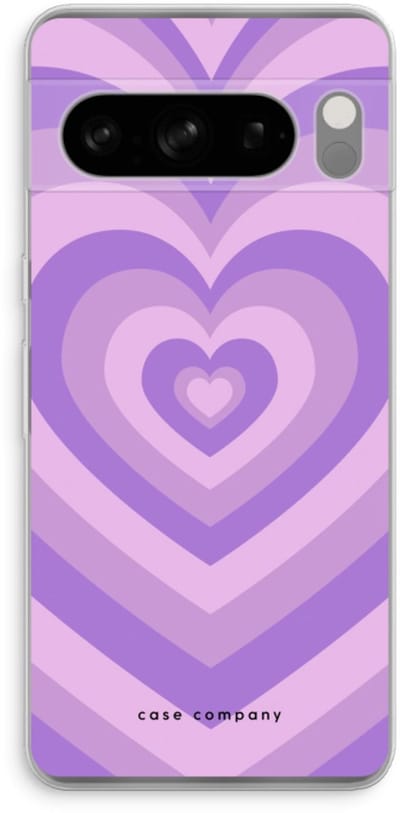 Case Company® - Hoesje geschikt voor Google Pixel 8 Pro hoesje - Hart Paars - Soft Cover Telefoonhoesje - Bescherming aan alle Kanten en Schermrand