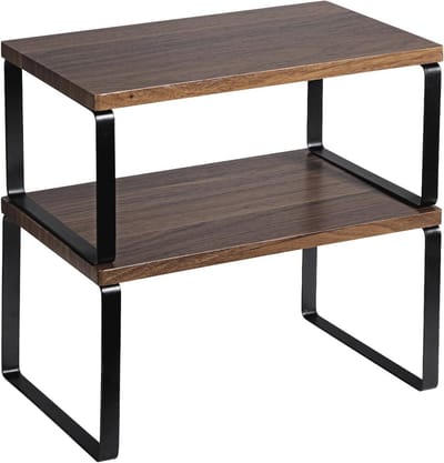 Verstelbare Kast Organiser Plank Set - Stapelbare Keuken en Badkamer Planken voor Kruidenierswaren en Cosmetica