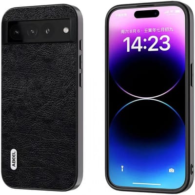 ABEEL Hoesje Geschikt voor Google Pixel 8 - Back Cover met Litchi Textuur - Zwart