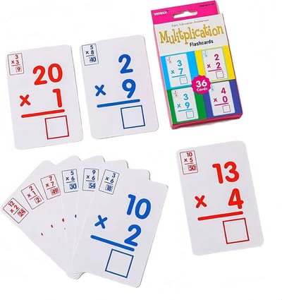 Decopatent - Flashcards Ik leer Rekenen KEERSOMMEN (x) - 36x Schrijfkaarten uitwisbaar Keer Sommen Leren - Leerzame Educatieve Spellen - Groep 3/4/5 - Educatief Speelgoed 4/5/6/7/8 jaar - Oefenen en leren rekenen - Montessori Speelgoed