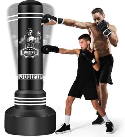 SnelShoppen - Stehende Boxsack 175 cm - Zware Opblaasbare Kickboxsack voor Volwassenen en Kinderen - Ideaal voor MMA, Muay Thai, Taekwondo en Reactie