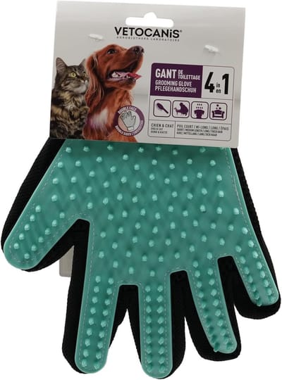 4-in-1 Honden en Katten Borstelhandschoen: Borstelen, Masseren & Haar Vangen