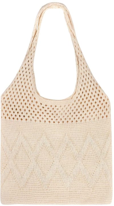 Dailygoods - SUOSDEY Gehaakte mesh stranddraagtas, zomervakantie esthetische gebreide boho schoudertas voor vrouwen