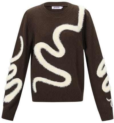 Dames gebreide trui van polyestervezel met kleurcontrast, casual en comfortabel