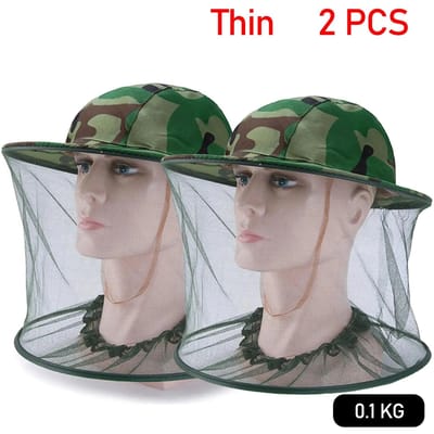 2 stuks Net Mesh Gezichtsbeschermer Pet Insecten Bijen Muggen Weerstand Zon Vissen Hoed Vissen Pet Outdoor Vissen en Imkerij Benodigdheden gray