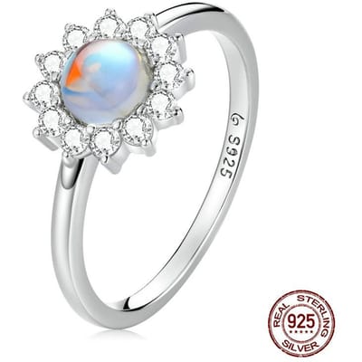 Originele Europese en Amerikaanse Populaire Glanzende Kleine Zon Ring Vrouwelijke S925 Sterling Zilver Platina Verguld Zirconia Ring Armband 6