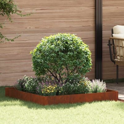 vidaXL - Gazonrand - 100 - x - 100 - x - 20 - cm - Staal - Roestig