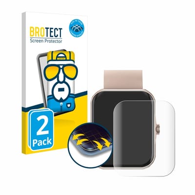 BROTECT - Screenprotector voor Mutoy Smartwatch 1.83" - Folie Beschermfolie transparant volledig dekking - 2 Stuks