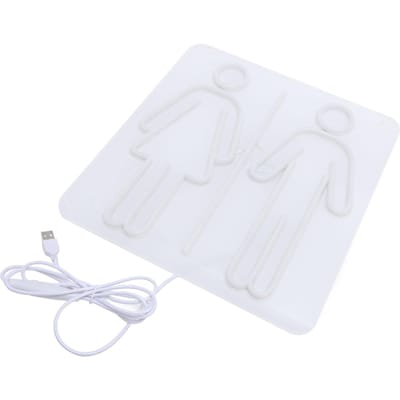 Toilet LED Neonbord USB-voeding Opvallend Wandmontage LED Neonlicht voor Toilet Wasruimte Hotel Winkelcentrum white